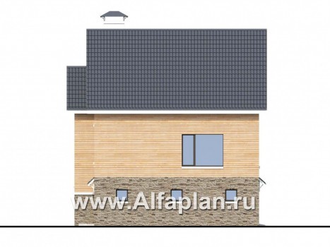 Проекты домов Альфаплан - «Сапфир» - трехэтажный дом с большим гаражом для маленького участка - превью фасада №3
