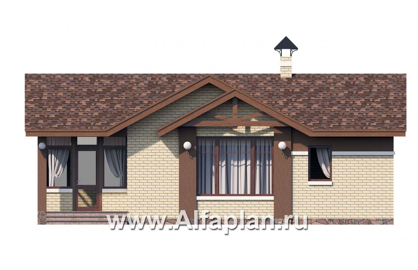 Проекты домов Альфаплан - Дом для отдыха (баня) для небольшого  участка - изображение фасада №1