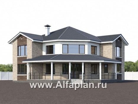Проекты домов Альфаплан - «Махаон» - эксклюзивный дом с диагональным построением - превью дополнительного изображения №1