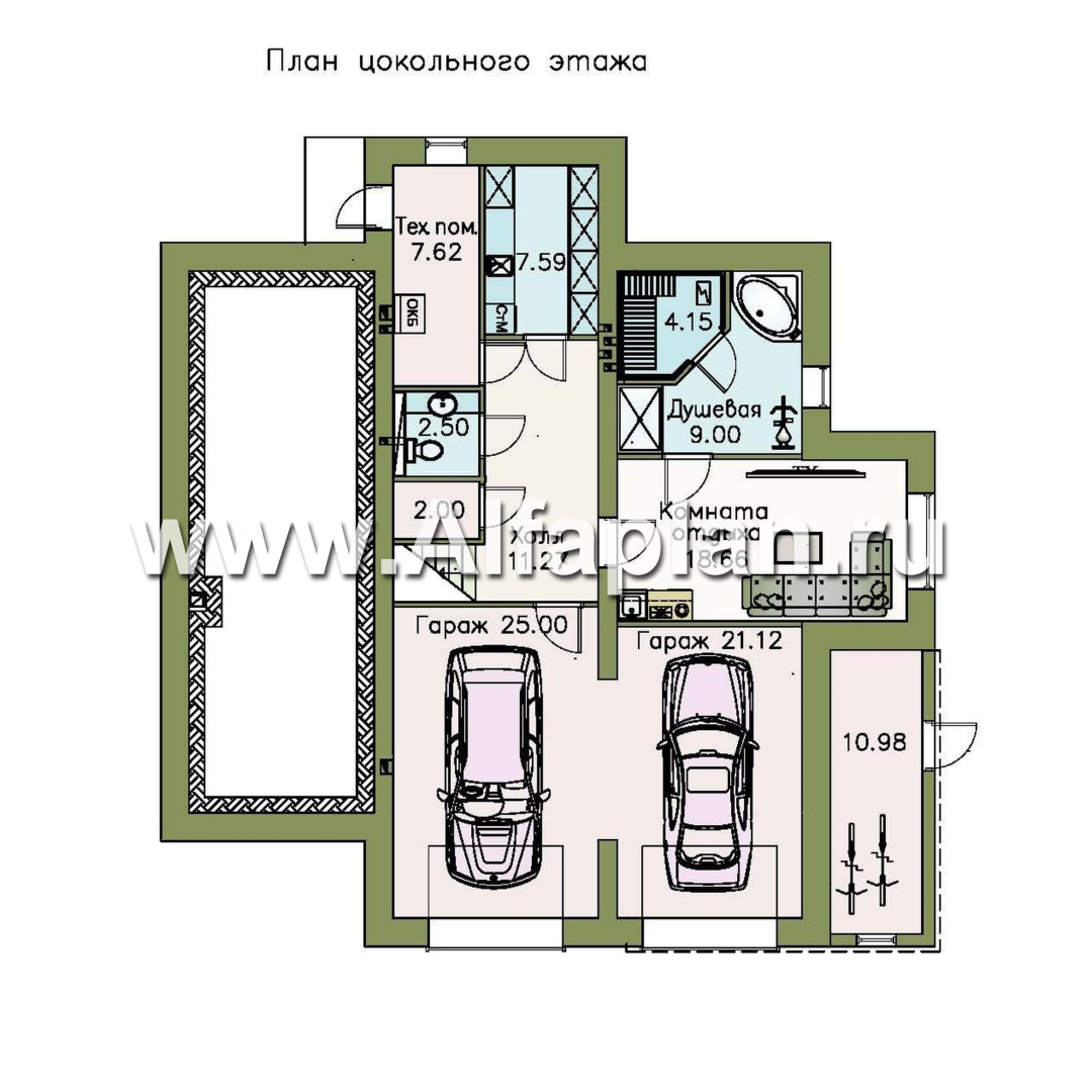 Проекты домов Альфаплан - «Три семерки» - трехэтажный загородный особняк - план проекта №1