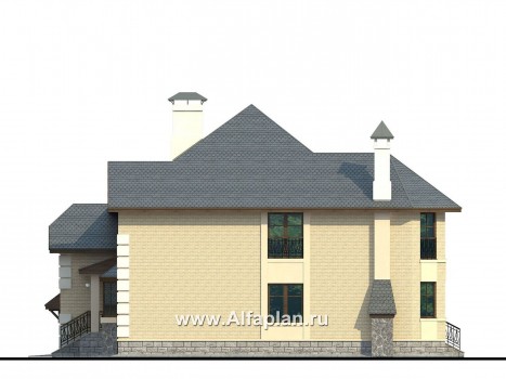 Проекты домов Альфаплан - «Эвридика» - красивый загородный дом с гаражом на две машины - превью фасада №2