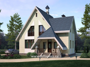 Проекты домов Альфаплан - «Шесть соток» - дом для маленького участка - превью основного изображения
