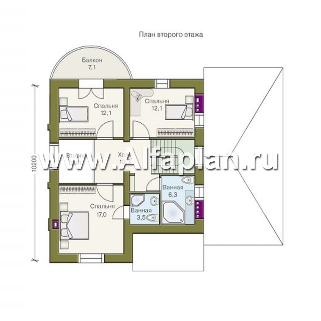 Проекты домов Альфаплан - «Ретростилиса Плюс» - удобный дом с цокольным этажом - план проекта №3