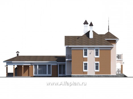 Проект пристройки с бассейном, к серии проектов кирпичных домов «Разумовский» - превью фасада дома