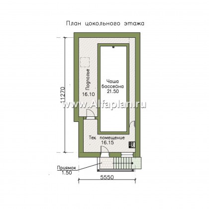 Проект пристройки с бассейном, к серии проектов кирпичных домов «Разумовский» - превью план дома
