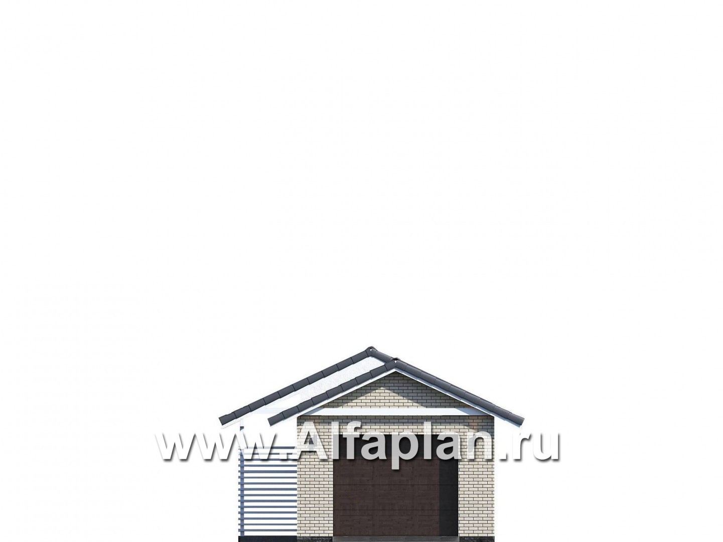Проекты домов Альфаплан - Теплый гараж на 2 места или эллинг для катера - изображение фасада №2