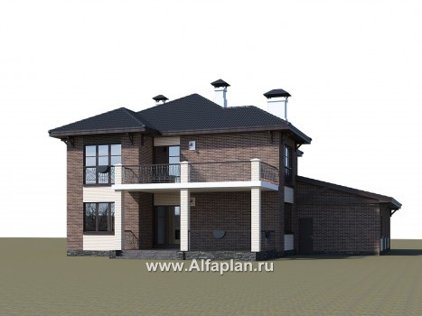 Проекты домов Альфаплан - "Монтекки" - двухэтажный коттедж с гаражом на две машины - превью дополнительного изображения №2