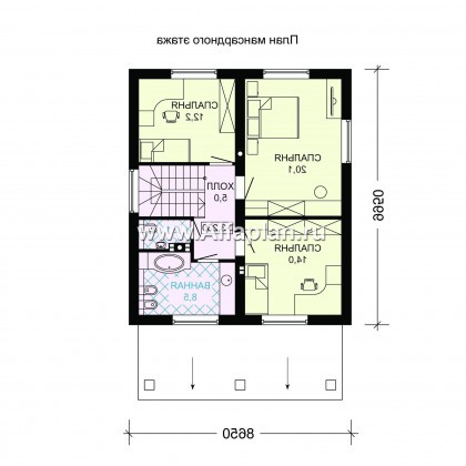 Проекты домов Альфаплан - Проект небольшого дома для загородной жизни - превью плана проекта №2