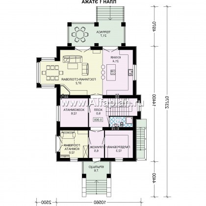 Проекты домов Альфаплан - Проект особняка бизнес класса с цокольным этажом и мансардой - превью плана проекта №2