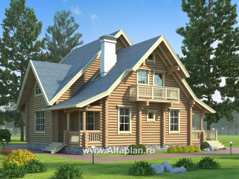 Проекты домов Альфаплан - Проект прадиционного деревянного загородного дома - превью дополнительного изображения №1