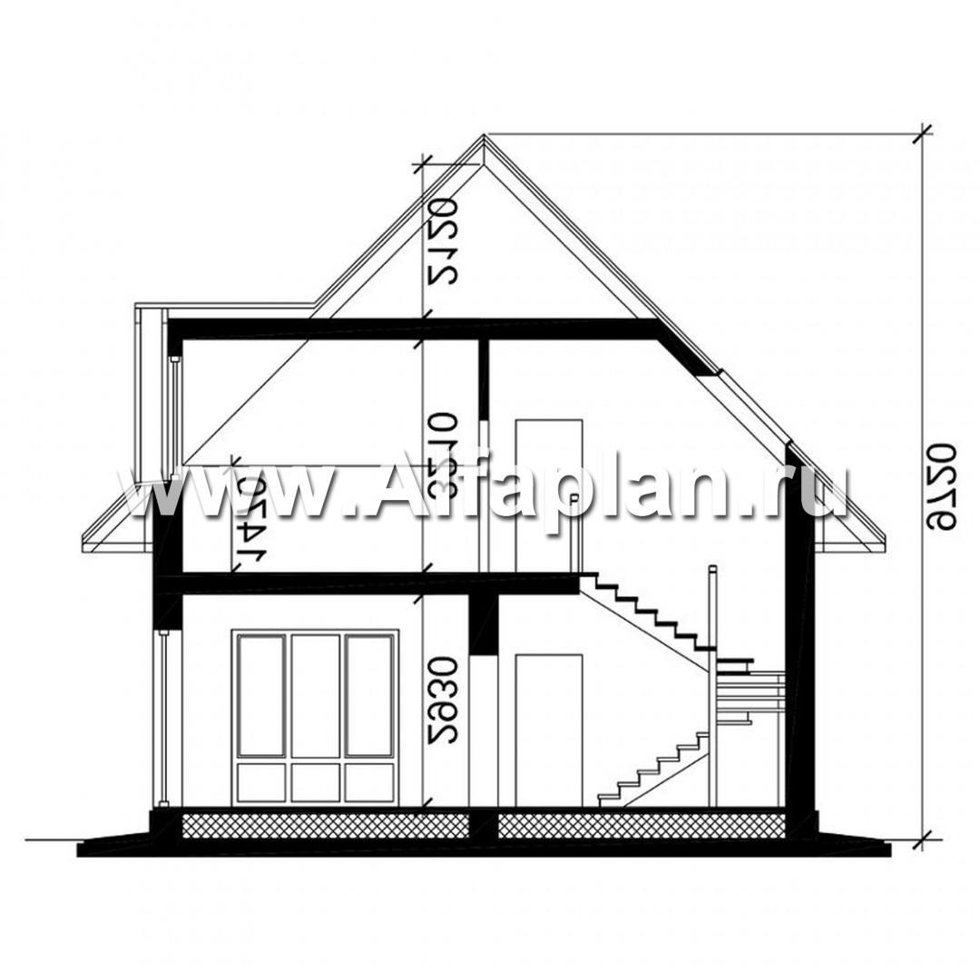 Проекты домов Альфаплан - Проект экономичного дома с компактным планом - план проекта №3