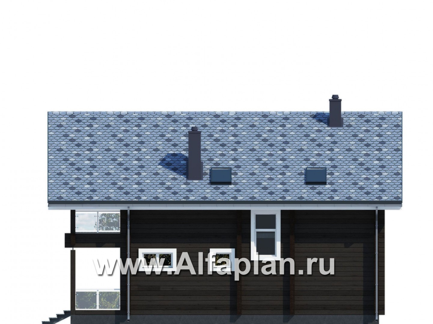 Проекты домов Альфаплан - Проект удобного дома-дача для загородного отдыха - изображение фасада №2
