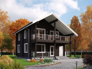 Проекты домов Альфаплан - Проект удобного дома-дача для загородного отдыха - превью основного изображения