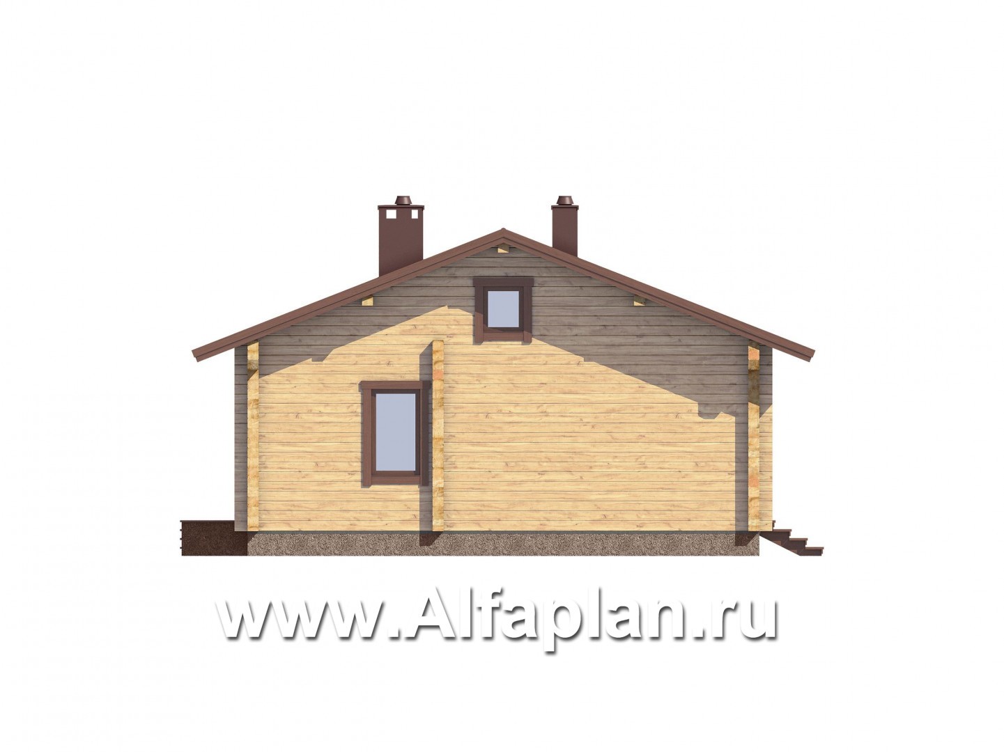 Проекты домов Альфаплан - Проект  современной дачи с большой угловой террасой - изображение фасада №1
