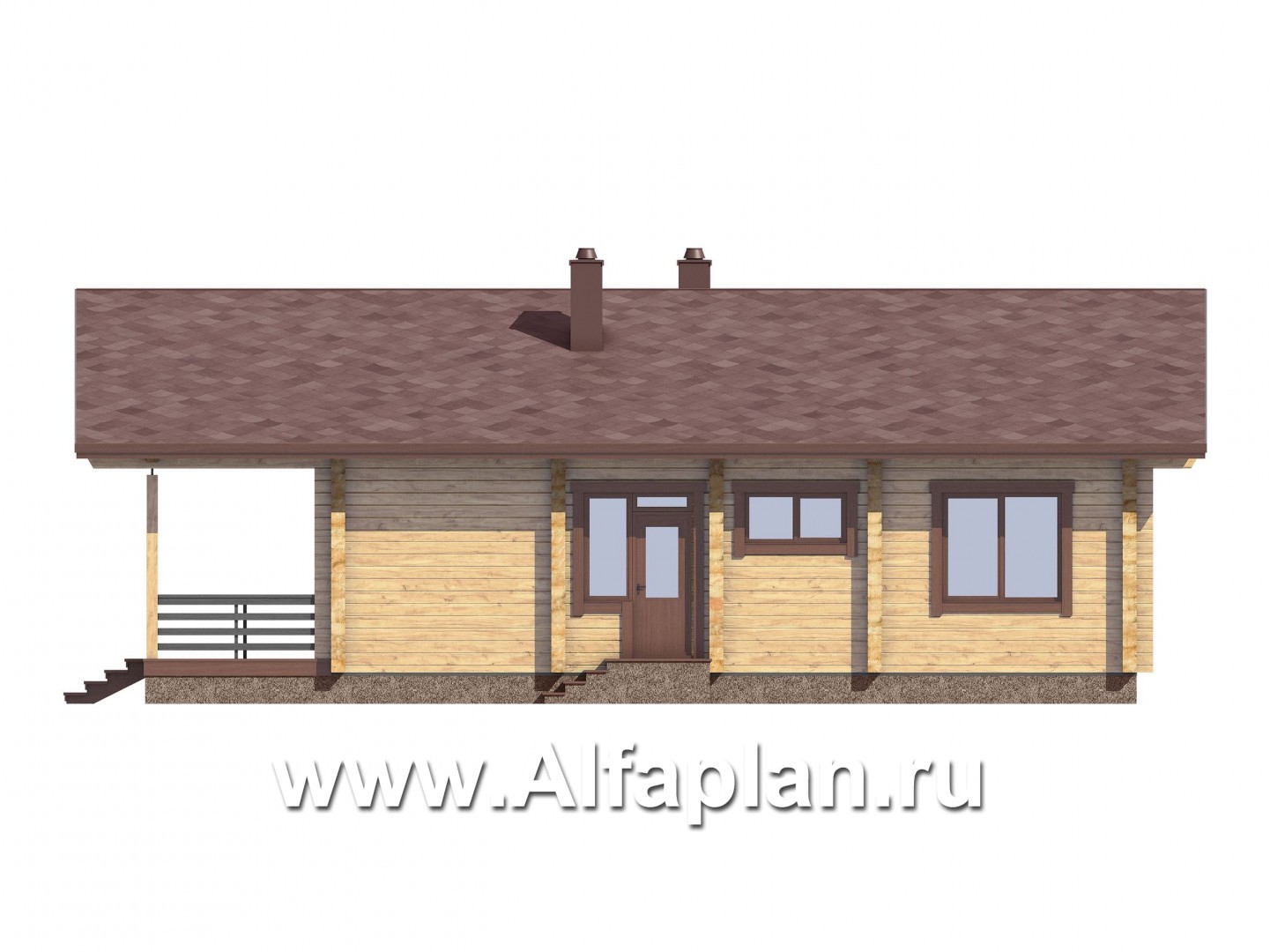 Проекты домов Альфаплан - Проект  современной дачи с большой угловой террасой - изображение фасада №4
