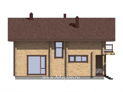 Проекты домов Альфаплан - Проект традиционного деревянного дома с удобной планировкой - превью фасада №4