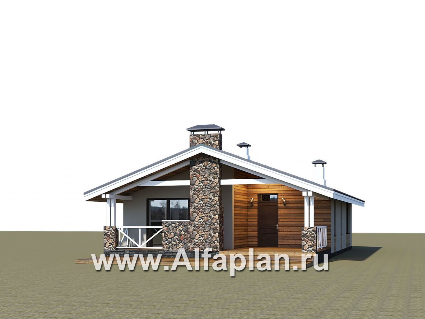 Проекты домов Альфаплан - «Мелета» - уютный одноэтажный дом с террасой - дополнительное изображение №1