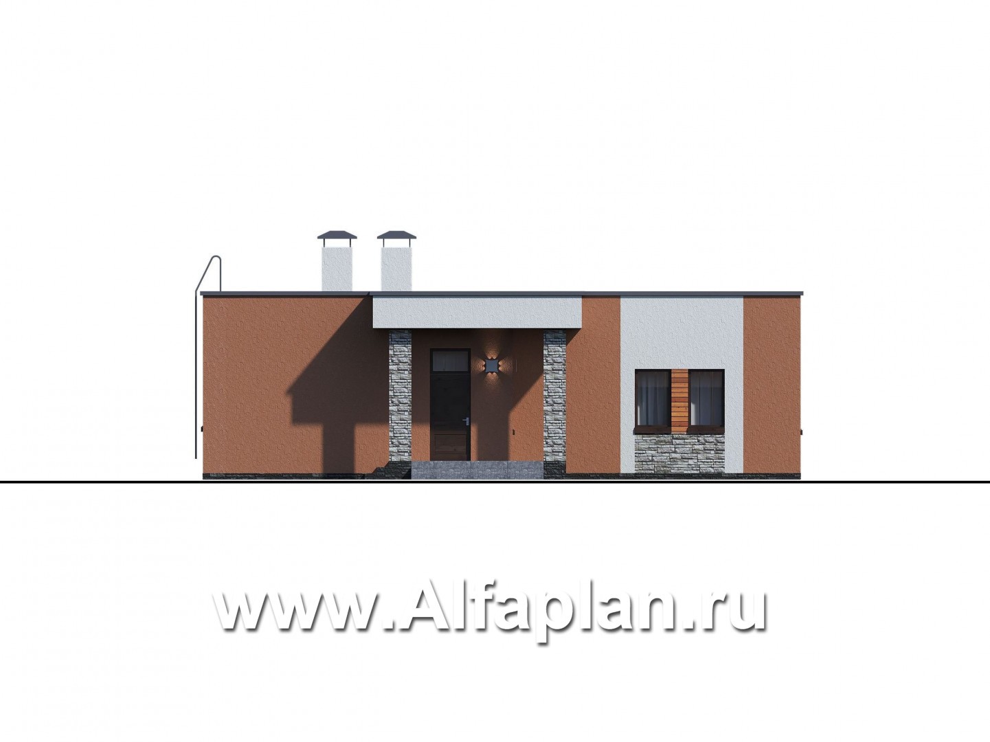 Проекты домов Альфаплан - Гараж на 4 авто и спа с сауной и хамам - изображение фасада №3