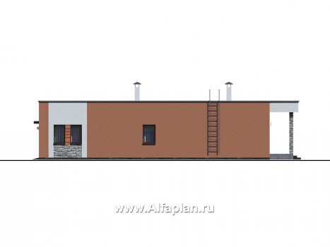 Проекты домов Альфаплан - Гараж на 4 авто и спа с сауной и хамам - превью фасада №4