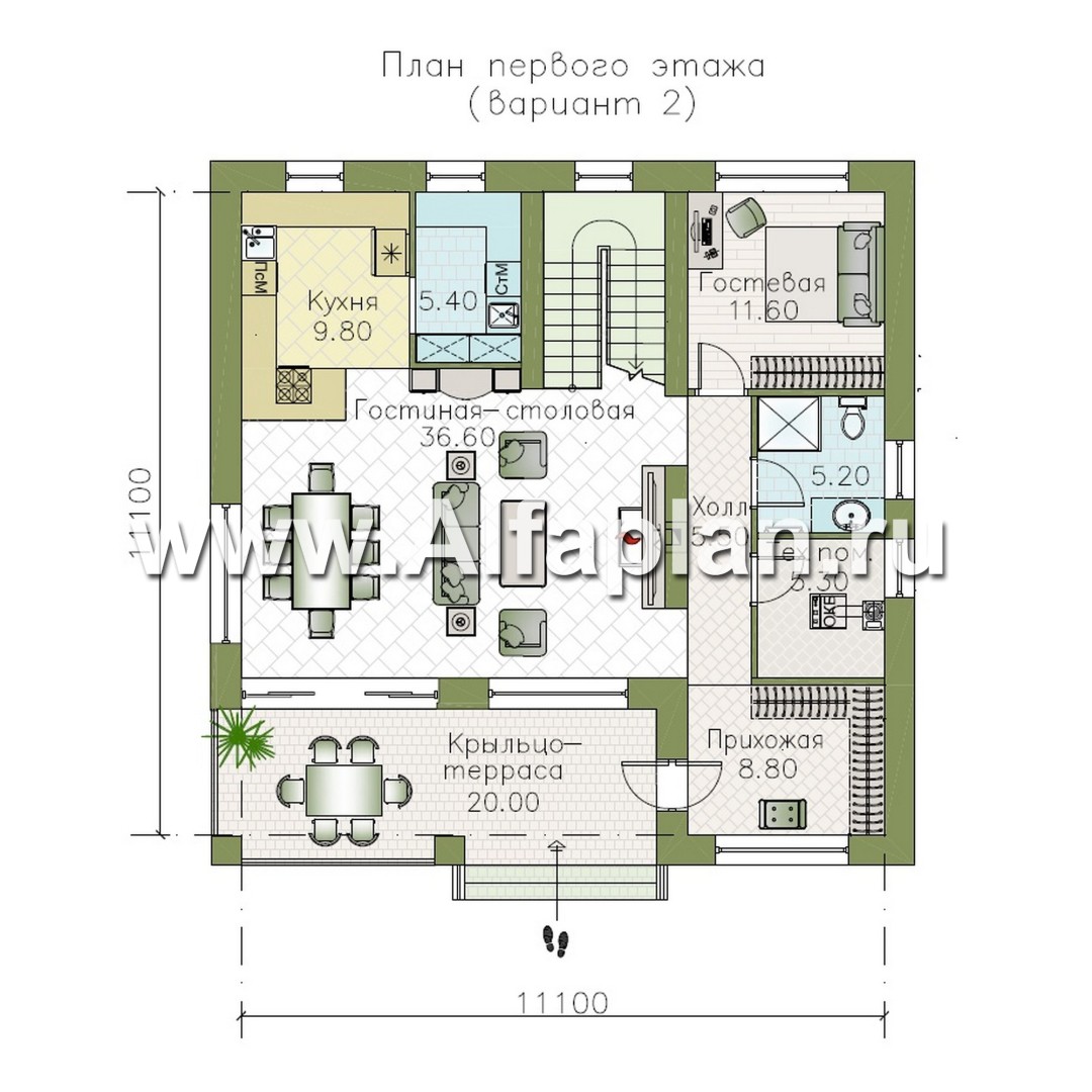 Проекты домов Альфаплан - "Римские каникулы" - проект дома в классическом стиле - изображение плана проекта №2