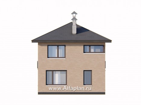 Проекты домов Альфаплан - «Серебро» - проект дома для небольшой семьи, вход с южных направлений - превью фасада №4