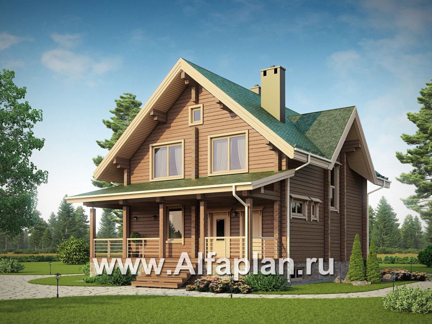 Проекты домов Альфаплан - Дом из бруса для загородного отдыха - дополнительное изображение №1