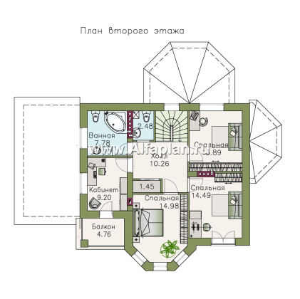 Проекты домов Альфаплан - «Классика плюс» - классический  особняк с цокольным этажом - превью плана проекта №3