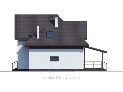 Проекты домов Альфаплан - «Кассиопея» - комфортабельный мансардный дом с рациональной планировкой - превью фасада №2