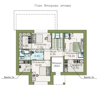 Проекты домов Альфаплан - «Кассиопея» - комфортабельный мансардный дом с рациональной планировкой - превью плана проекта №3