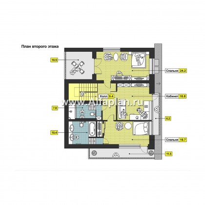 Проекты домов Альфаплан - Коттедж в авангардном стиле - превью плана проекта №2