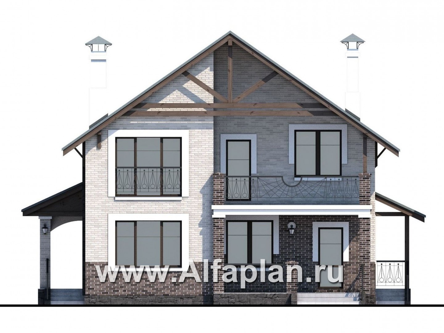 Проекты домов Альфаплан - «Виконт» - компактный дом с отличной планировкой - изображение фасада №4