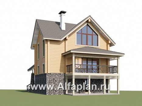 Проекты домов Альфаплан - «АльфаВУД» - деревяный дом из клееного бруса - превью дополнительного изображения №1