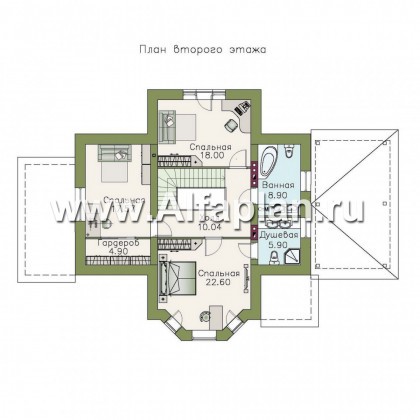 Проекты домов Альфаплан - «Клио» - коттедж с угловой террасой - превью плана проекта №2