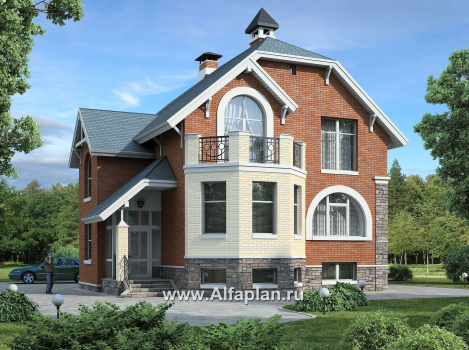 Проекты домов Альфаплан - «Лаура»- трехэтажный загородный дом с террасой - превью дополнительного изображения №1