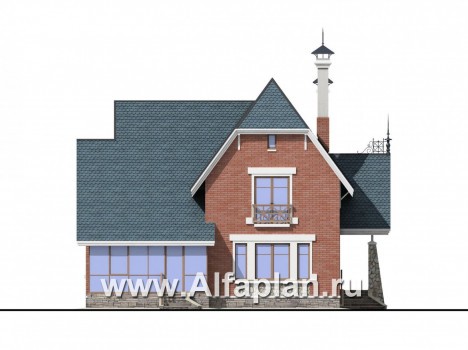 Проекты домов Альфаплан - «Лавиери»- проект дома с изящным крыльцом и эркером - превью фасада №4