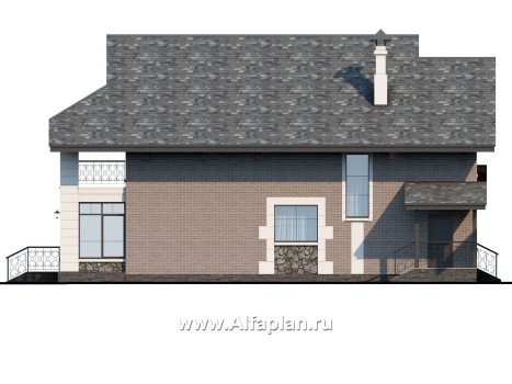 Проекты домов Альфаплан - «Одетта»- компактный дом для узкого участка - превью фасада №3