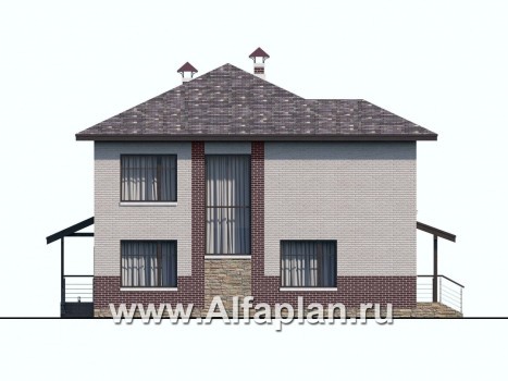 Проекты домов Альфаплан - «Статус» - современный комфортный дом с террасой - превью фасада №4