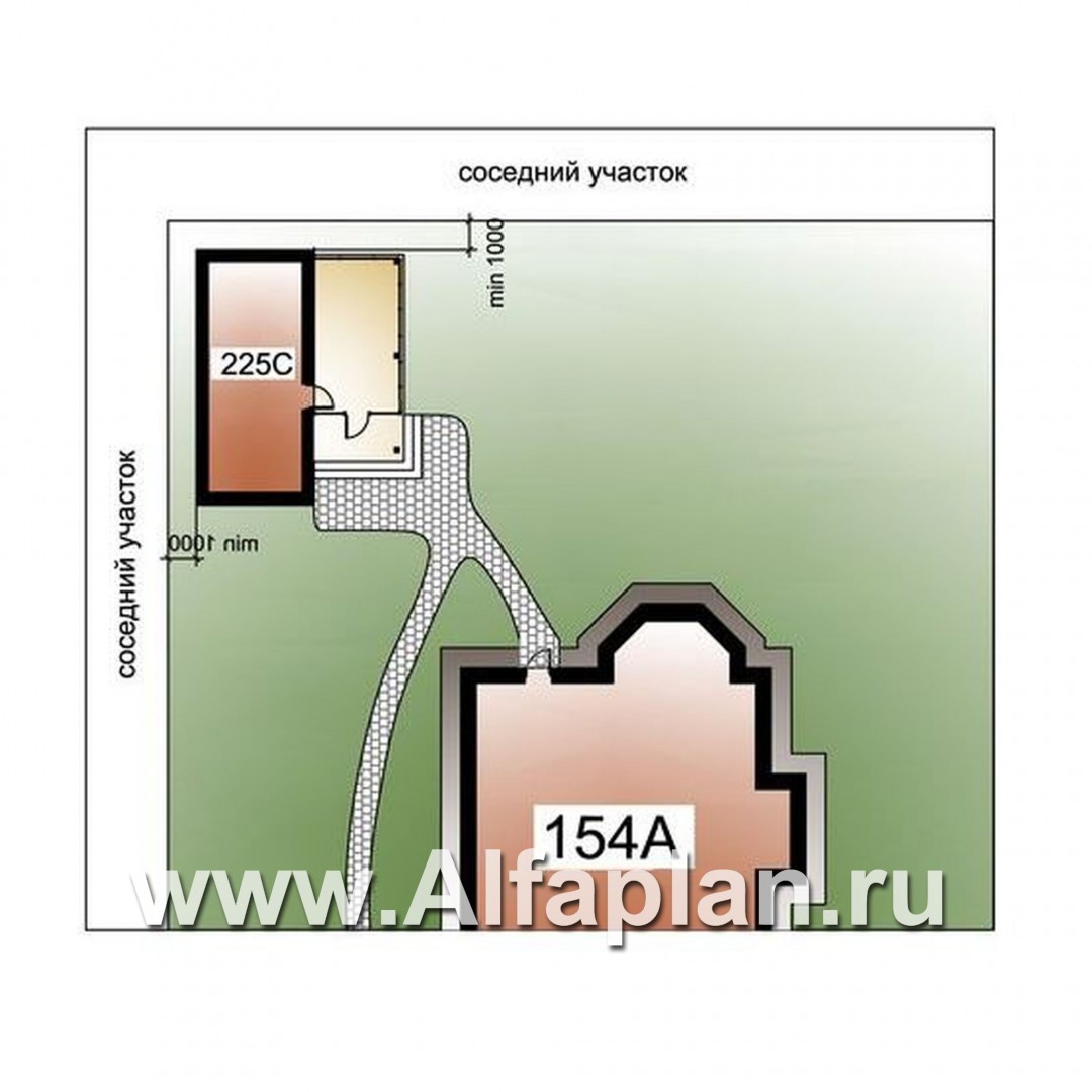 Проекты домов Альфаплан - «Дженни Врен»_ДУО - дополнительное изображение №2