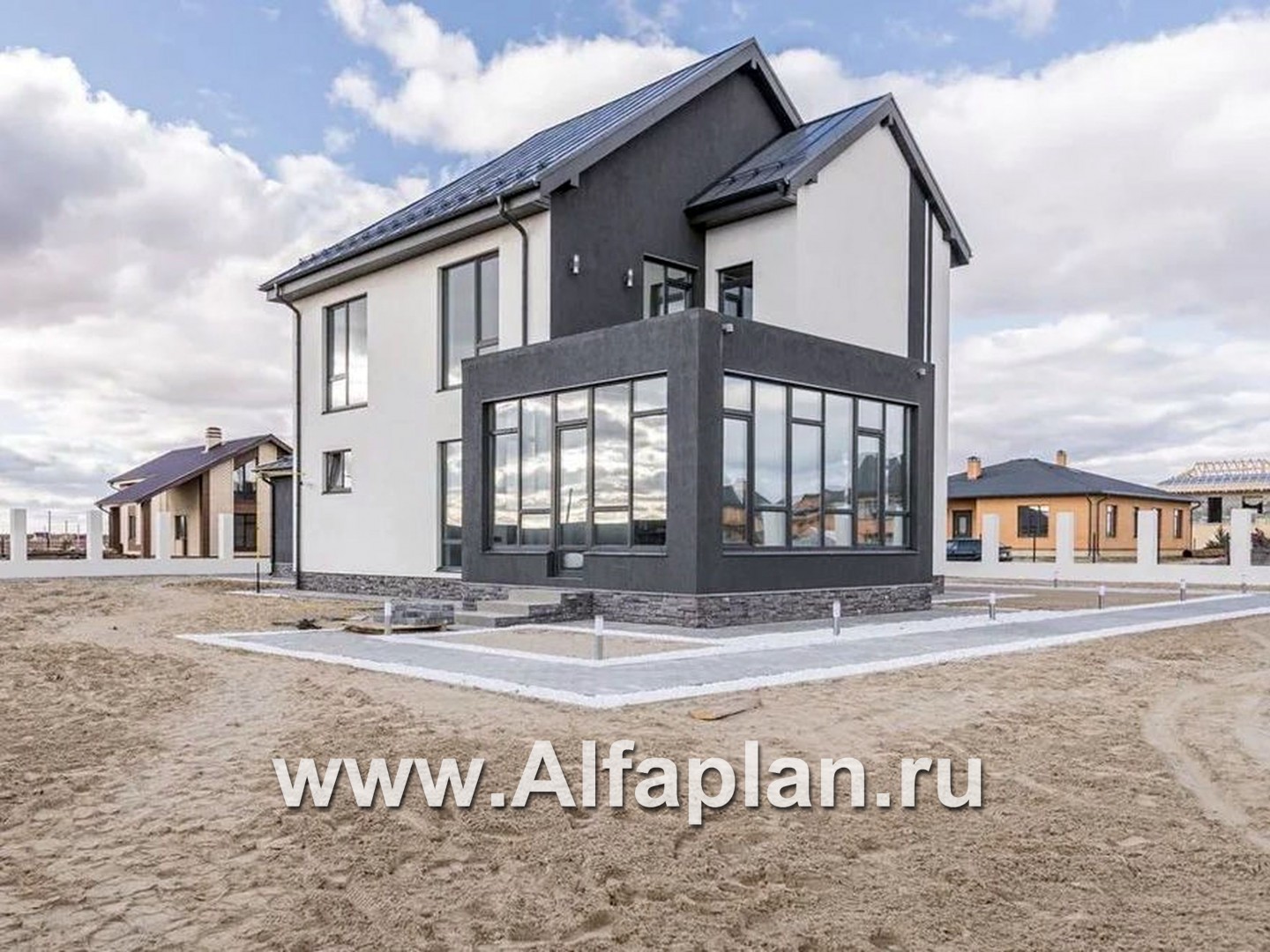 Проекты домов Альфаплан - «Дипломат Плюс» - дом с бильярдной и гаражом на два автомобиля - дополнительное изображение №2
