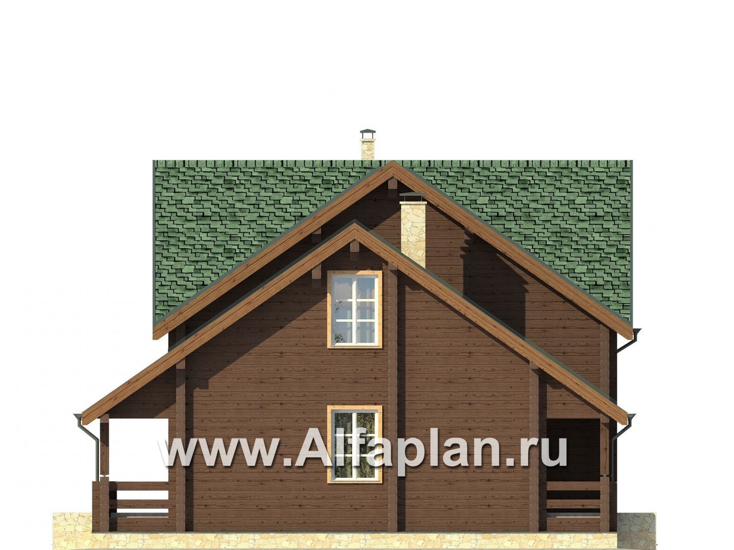 Проекты домов Альфаплан - Комфортный дом из клееного бруса - изображение фасада №3