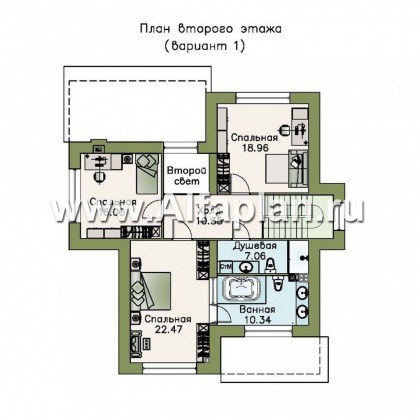 Проекты домов Альфаплан - «Северная корона» - двуxэтажный коттедж с элементами стиля модерн - превью плана проекта №2