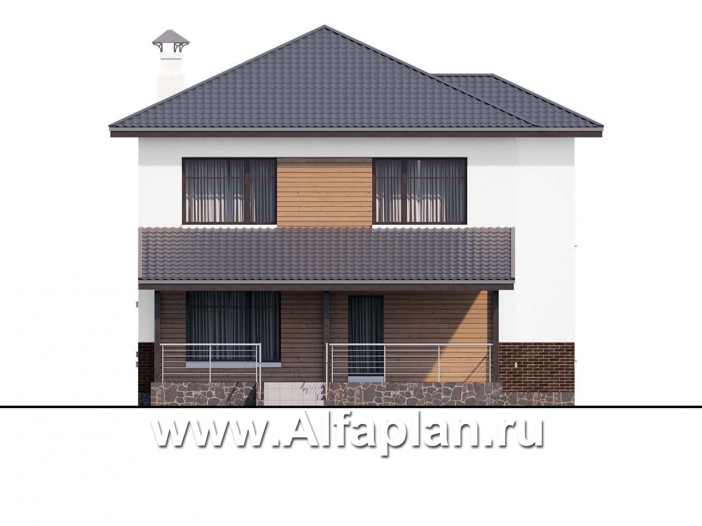Проекты домов Альфаплан - «Ирида» - стильный современный дом - изображение фасада №4