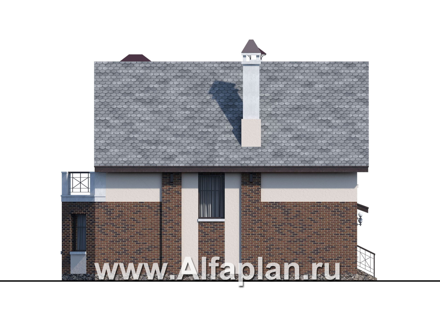 Проекты домов Альфаплан - «Стелла» - стильный дом с гаражом для маленького участка - изображение фасада №3