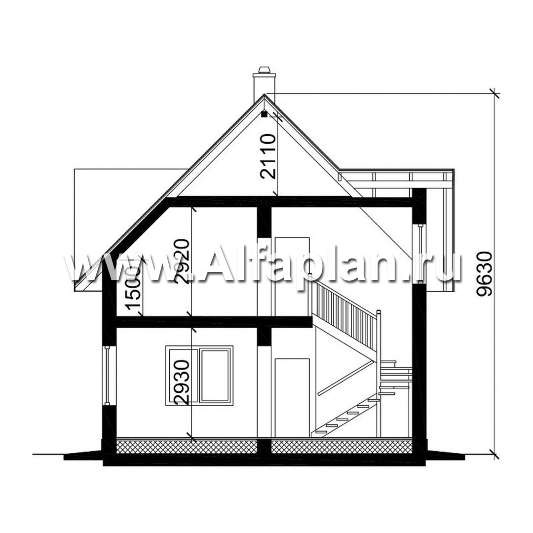 Проекты домов Альфаплан - Небольшой дом для загородной жизни - план проекта №3