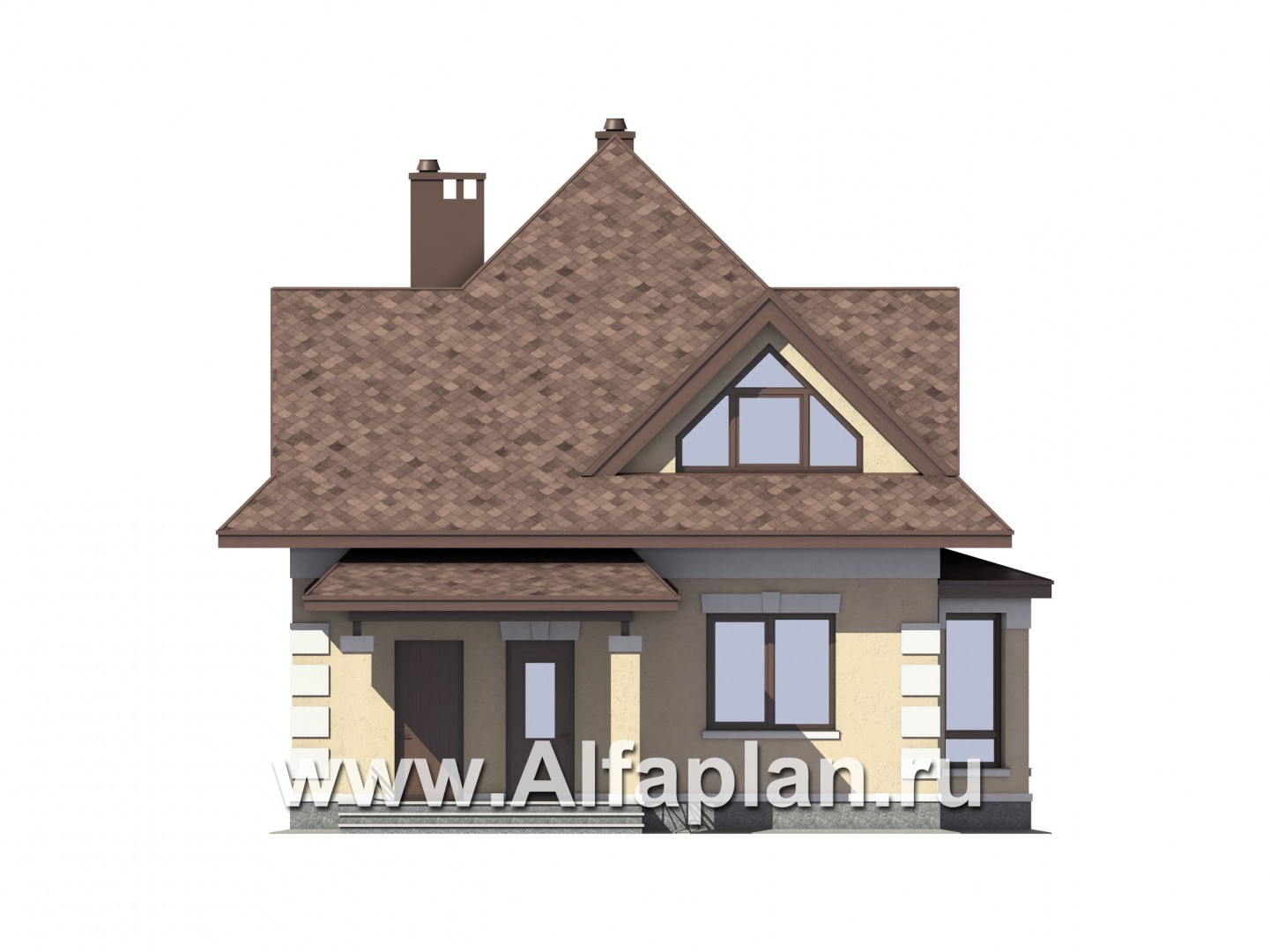 Проекты домов Альфаплан - Экономичный дом для маленького участка - изображение фасада №1