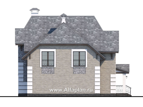 Проекты домов Альфаплан - «Ясная поляна» - удобный коттедж для большой семьи с бильярдной - превью фасада №3