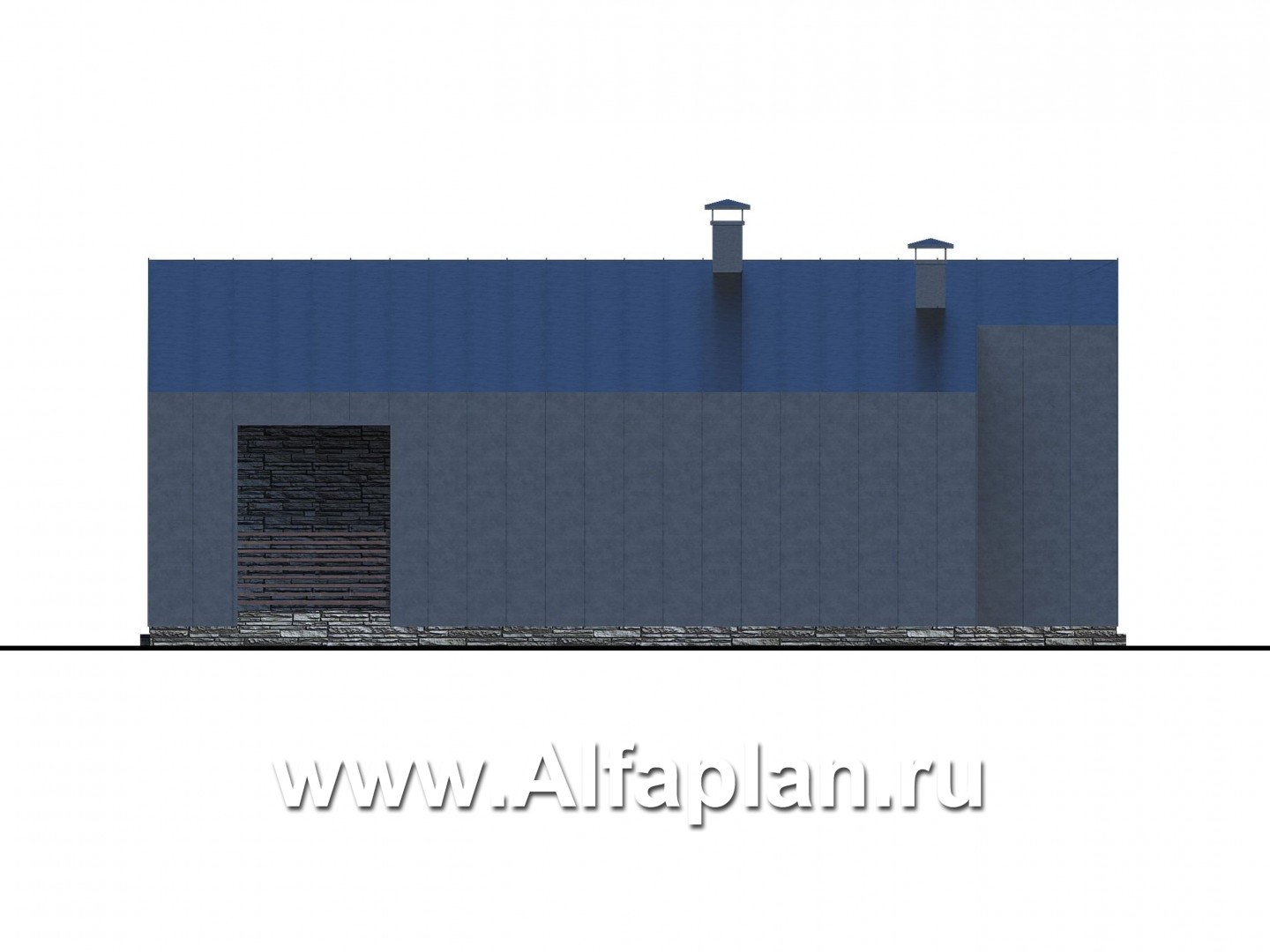 Проекты домов Альфаплан - «Альфа» - каркасный дом с сауной - изображение фасада №3