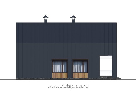 Проекты домов Альфаплан - «Тау» - эксклюзивный коттедж в современном дизайне - превью фасада №3