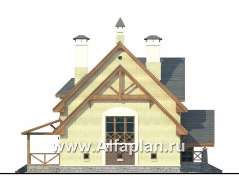 Проекты домов Альфаплан - «Норд» - проект двухэтажного загородного дома с гаражом и террасой - превью фасада №3