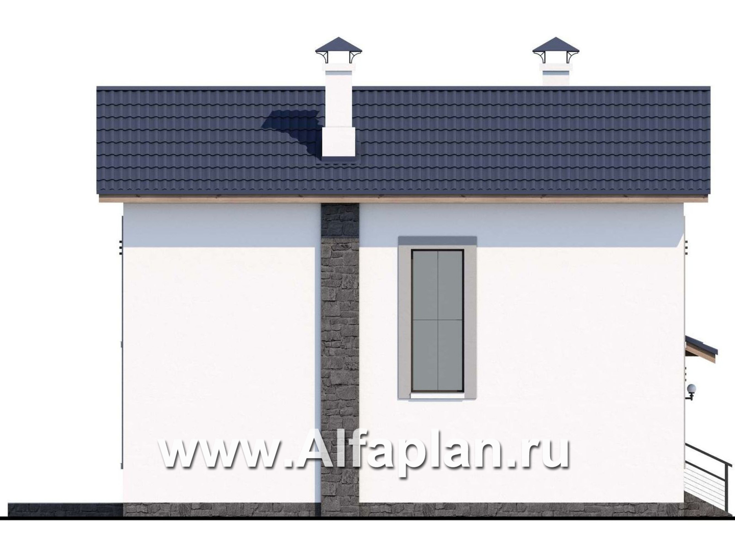 Проекты домов Альфаплан - «Каюткомпания» - экономичный дом для небольшой семьи и маленького участка - изображение фасада №3